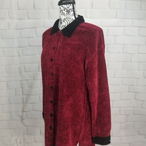 Oona button front long sleeve stretch knit sweater size medium - Picture 8 of 9